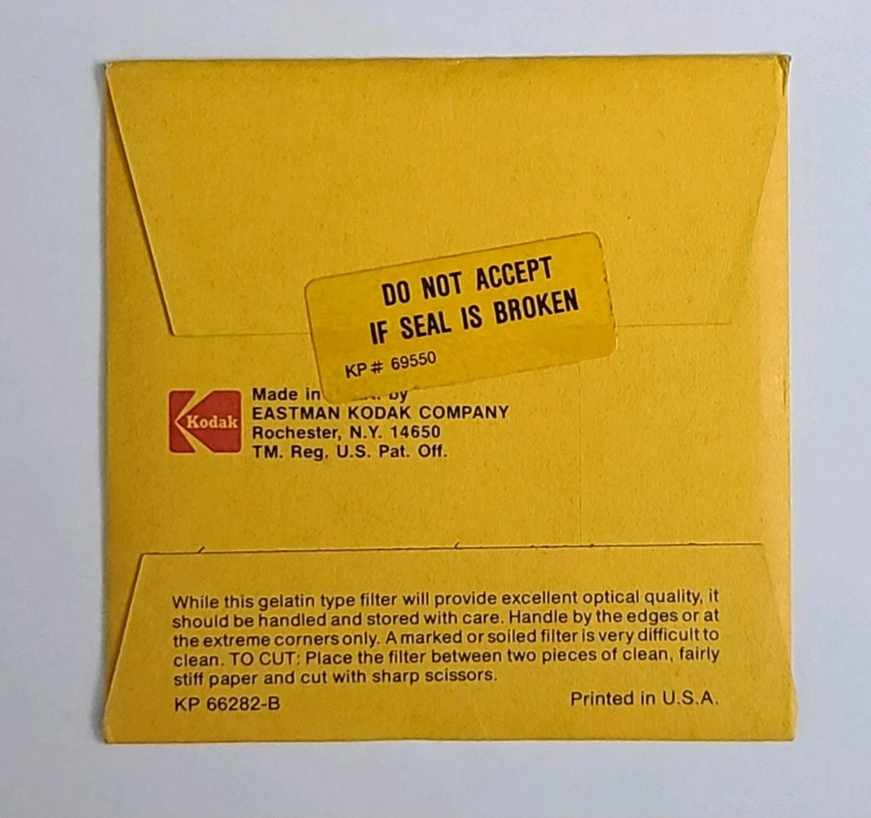 Kodak CC025G Green Color Compensating Filter 75x75mm – Vintage NOS Sealed - Image 2 of 2