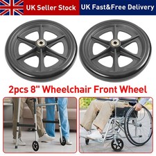 2x Heavy Duty Wheelchair Replacement Front Wheel Smooth Caster-Solid Wheels UK