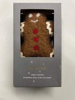 Pottery Barn Mini Mr. Spice Ornament Tree Topper Gingerbread Man #9089A
