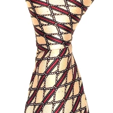 VTG Mark Pendleton Handmade in Italy Silk Necktie Rope Knots Nautical  59x3.25"