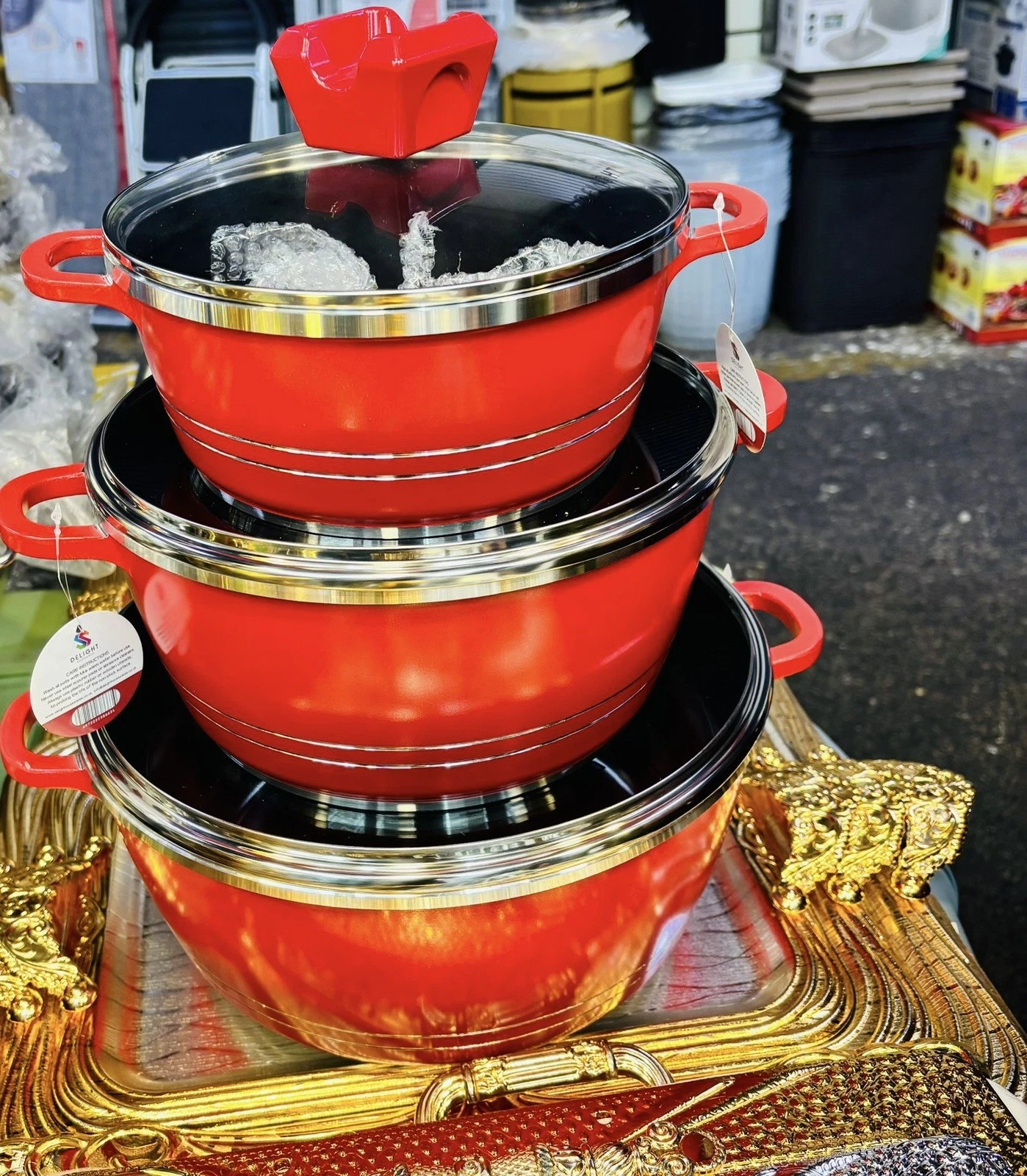 6PC Die Cast Non Stick Stockpot Cooking Pot Set Cookware Induction Casserole
Opens in a new window o