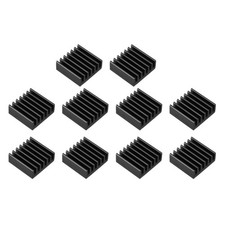 Aluminum Heatsink Cooler Circuit Board Cooling Fin Black 14mmx14mmx5mm 10Pcs