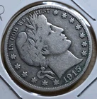 KEY DATE 1915 P Barber Half Dollar Sharp Details 138k Mintage