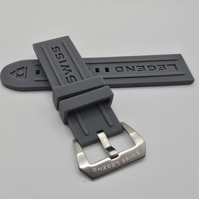 Swiss Legend Typhoon Watch Strap Band Gray Silicone 26mm