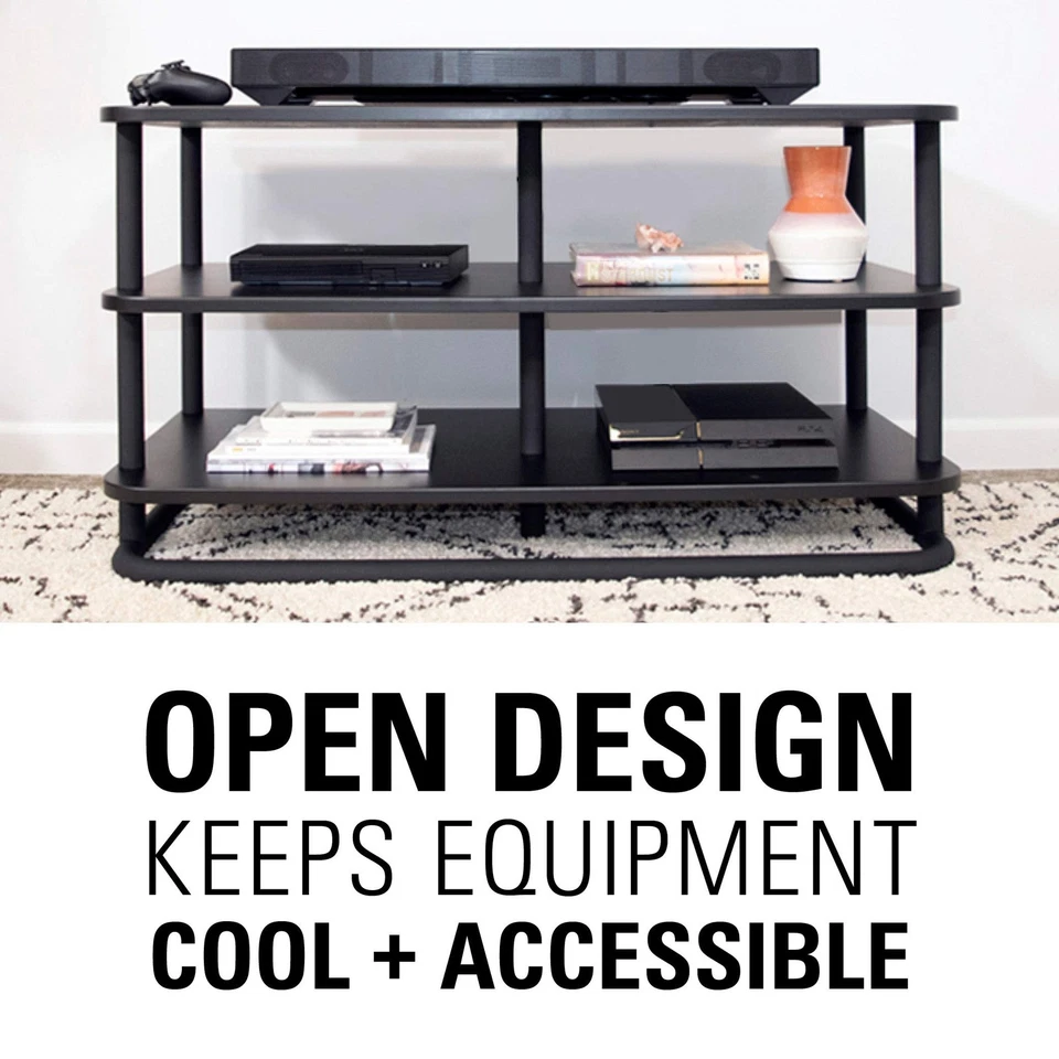 Soporte de alta resistencia para equipos audiovisuales - Diseño versátil se ve muy bien sosteniendo un televisor... Foto 2 de 4