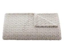 Rosebud Duotone Throw (Cream Sahara) Luxurious, Fluffy and Ultra Soft Throw B...