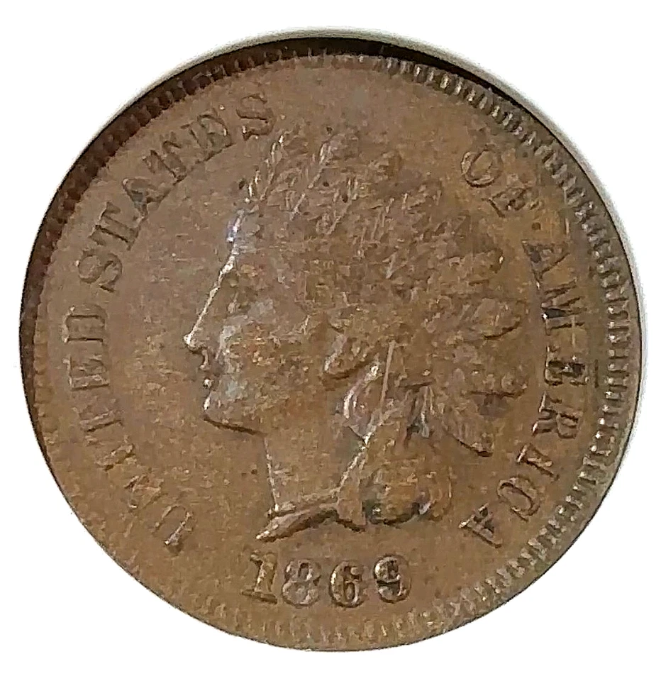 1869 Indian Cent Old ANACS VF30 Super Looks XF Best Price Ebay* CHRC - Image 2 of 4