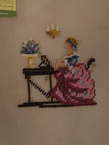 Bucilla Vintage Victorian Lady Needlepoint Canvas Unfinished New 13x13 - Picture 2 of 9