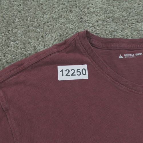 American Giant Hemd Herren XXL Kurzarm Rundhals Burgund Made In USA - Bild 8 von 8