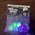 Vintage Gene Autry "Back in the Saddle" 6 Uranium Glass Marbles Rio Theatre 1941
