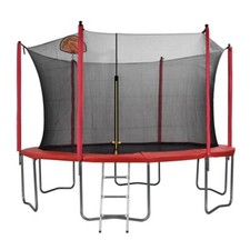 14ft Kids Trampoline, with Enclosure Net, Upgrade Basketball Hoop Trampoline