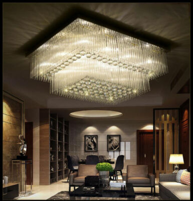 LED Crystal Ceiling Light Living Room Rain Drop Lighting Chandelier Lamp  Fixture