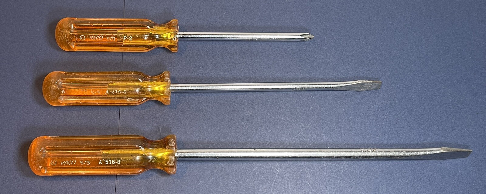 Vaco Chrome Vanadium Steel Screwdriver Lot Orange Handle U.S.A