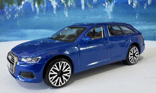 Placa de identificación personalizada modelo coche Audi A6 1:43 azul diecast papá mamá - regalo en caja - Imagen 6 de 10