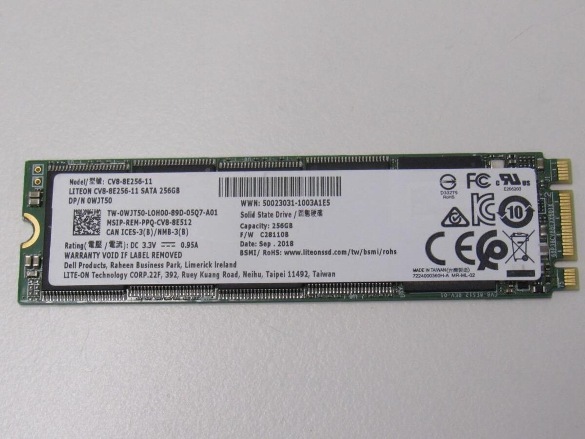 LITEON 256GB M.2 2280 SATA III 6gb/s CV8-8E256-11 (Dell P/N LITEON 256GB M.2 2280 SATA III 6gb/s CV8-8E256-11 (Dell P/N