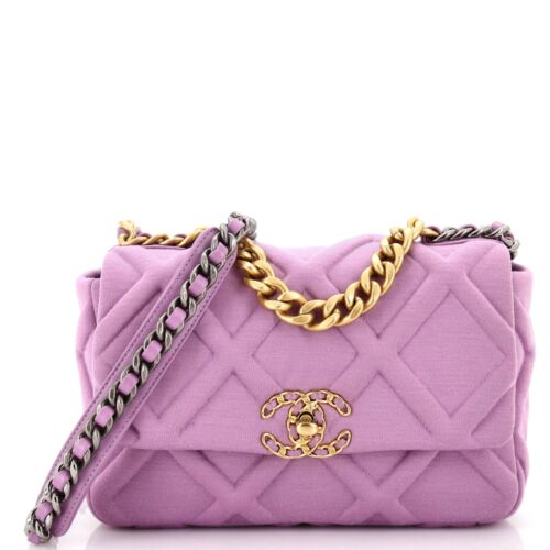 Chanel 19 Flap Bag Quilted Jersey Medium