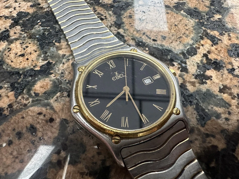 Reloj Cuarzo Ebel Ref 183903 Classic Wave Hombre 35mm 18K y S/S Buen Estado Foto 2 de 4