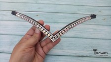 Gorgeous V-Shaped Rainbow Color Bling Crystal Horse Browband - Perfect for shows