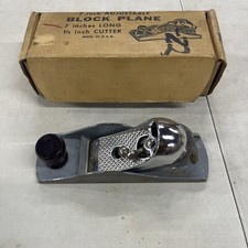 Great Neck 7" W/1-5/8” Cutter Adjustable Block Plane With Box NOS Made In USA