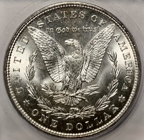 1896 Morgan Silver Dollar White And Mark Free ICG MS65 - Picture 2 of 5