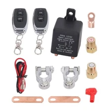 Wireless Dual Remote Master Kill Cut-off Switch 12V Car Battery Disconnect Relay