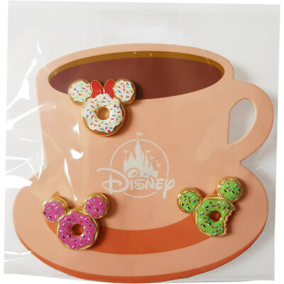 Disney Store Mickey & Minnie Mouse Donuts Pin Set Snacks Essen Essen Pins Offiziell