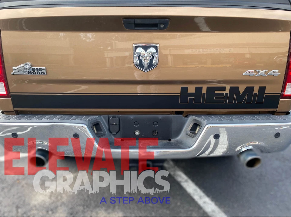 Calcomanías de vinilo a rayas para puerta trasera Boss 2009-2018 para Dodge Ram 1500 Foto 2 de 4