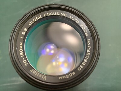 Vivitar 70-150mm 1:3.8 Close Focusing Auto Zoom Camera Lens 52mm Filter
