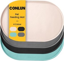 Conlun Cat Food Mat,1.2 cm Raised Edges Dog Bowl Mat for Spill Containment,BPA-