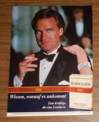 Seltene Werbung BARCLAYS Zigaretten - Wissen, worauf es ankommt 1986