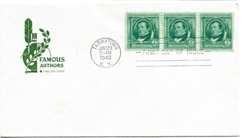 1940 FDC,  1c  WASHINGTON IRVING, HOUSE of FARNAM CACHET - Picture 1 of 1