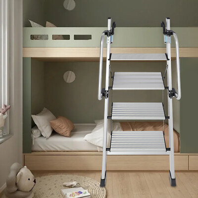 4-Step Adjustable Bed Ladder with Sturdy Handrail, 150kg Load Capacity
