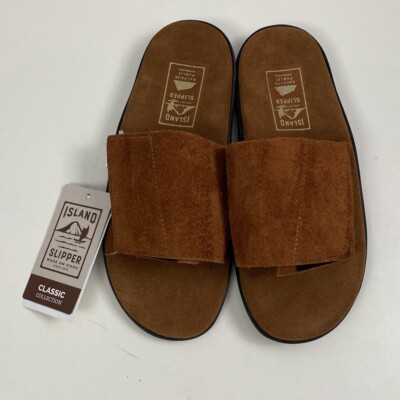 Island Pro Slipper Handmade in Hawaii Leather Bull Hide Slide Men's Sz 8