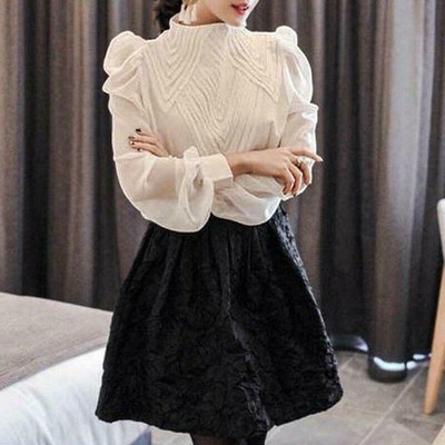 Lady Chiffon Victorian Shirt Blouse Top 