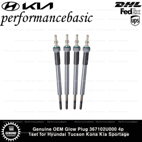 Genuine OEM Glow Plug 367102U000 4p 1set for Hyundai Tucson Kona Kia Sportage - Picture 2 of 2