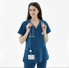 High Quality Medical Scrub set Navy blue Large Size