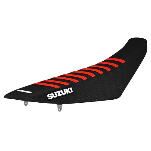 2005 2006 2007 SUZUKI RMZ 450 GRIPPER SEAT COVER Black / Red Ribs Logo#298 - 第 1/4 張圖片