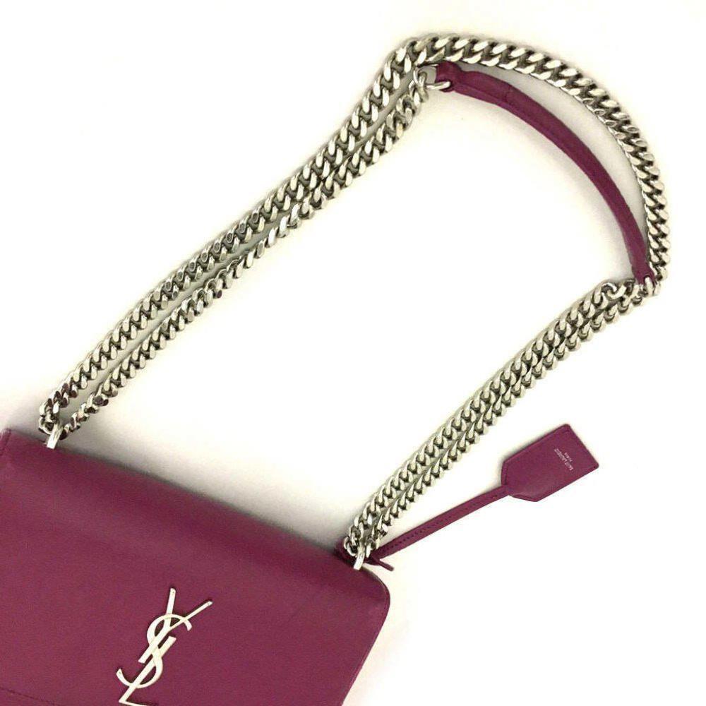 Saint Laurent Pelle di Vitello Monogramma Medio Tramonto Viola