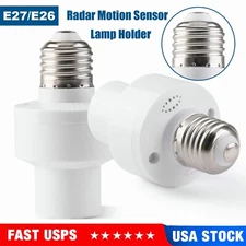 Radar Motion Sensor Light Socket Adapter-Hands-Free Auto On/Off Switch for Bulbs