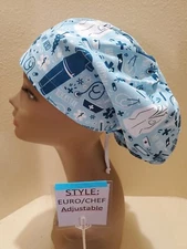 Everything (medical) Women's Euro/Chef Surgical Scrub Hat/Cap Handmade