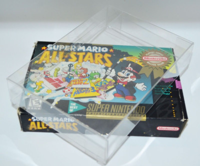 10 Plastic Clear Protectors Cases Sleeves Display For Super Nintendo SNES N64 64