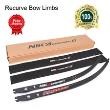 NIKA ARCHERY Recurve Bow Limbs Progress Series N3 Carbon Fiber Limb 24 to 44 lbs