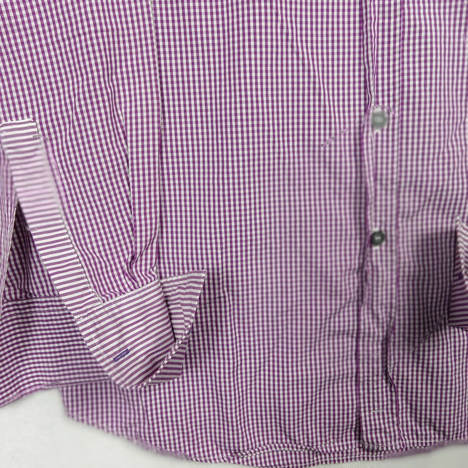 Camisa de vestir para hombre Paul Smith Byard a cuadros 100 % algodón púrpura talla 15,5-39 Italia Foto 4 de 4