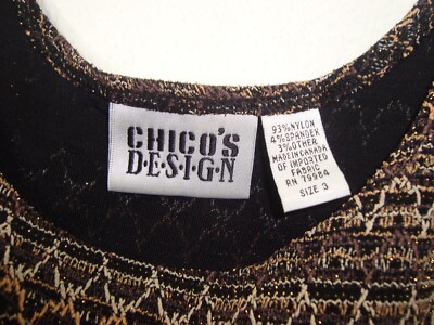 とと CHICO'S Design Womens Metallic Striped Sleeveless Tank Size 3 (XL