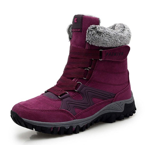 Unisex High Top Warm Cotton Shoes Plush Thickened Winter Ankle Strap Shoes Round - Picture 10 of 50