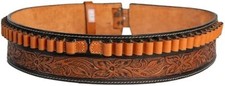 Hulara Full Grain Buff Leather 45 Colt Cartridge Belt Cowboy Shotgun Belt