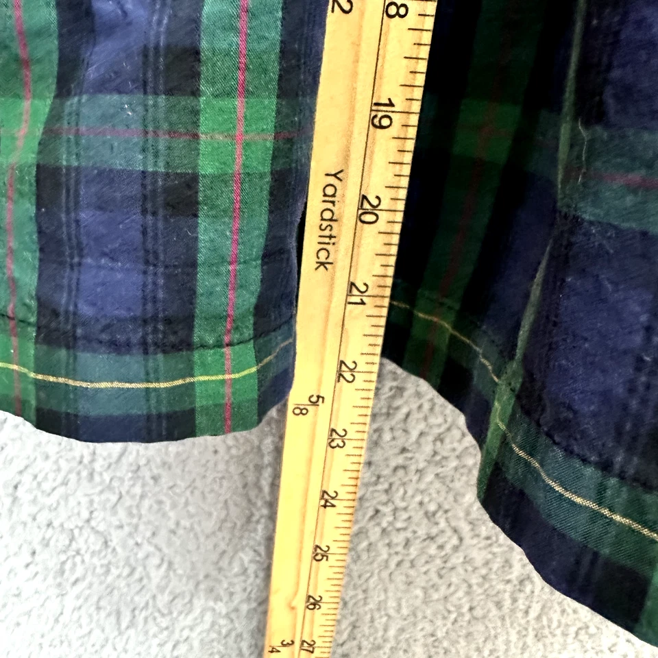 Vestido De Colección OshKosh B’gosh 4T a Cuadros Verde Azul Marino Tartán Vacaciones Preppy Cottagecore Foto 4 de 4