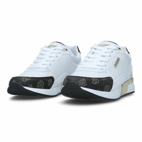 Zapatos con cordones blancos/dorados para mujer Guess FL5MOXFAL12 con logotipo estampado - Imagen 4 de 5