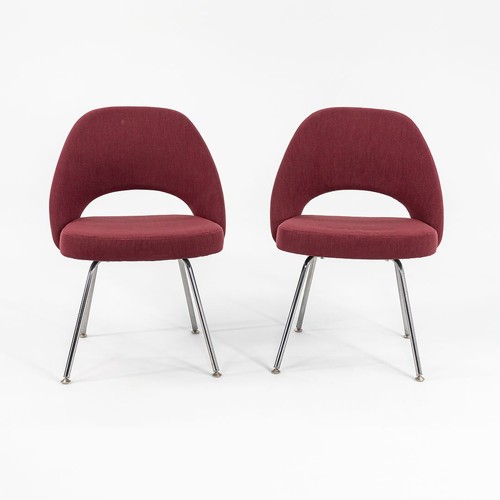 2003 Knoll Saarinen Armless Executive Side Chair in Bordeaux Fabric, Model 72C - Picture 3 of 12