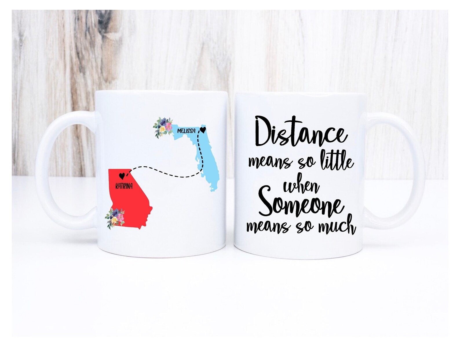 Distance Means So Little Long Distance Mug Relationship Mug State To State Best